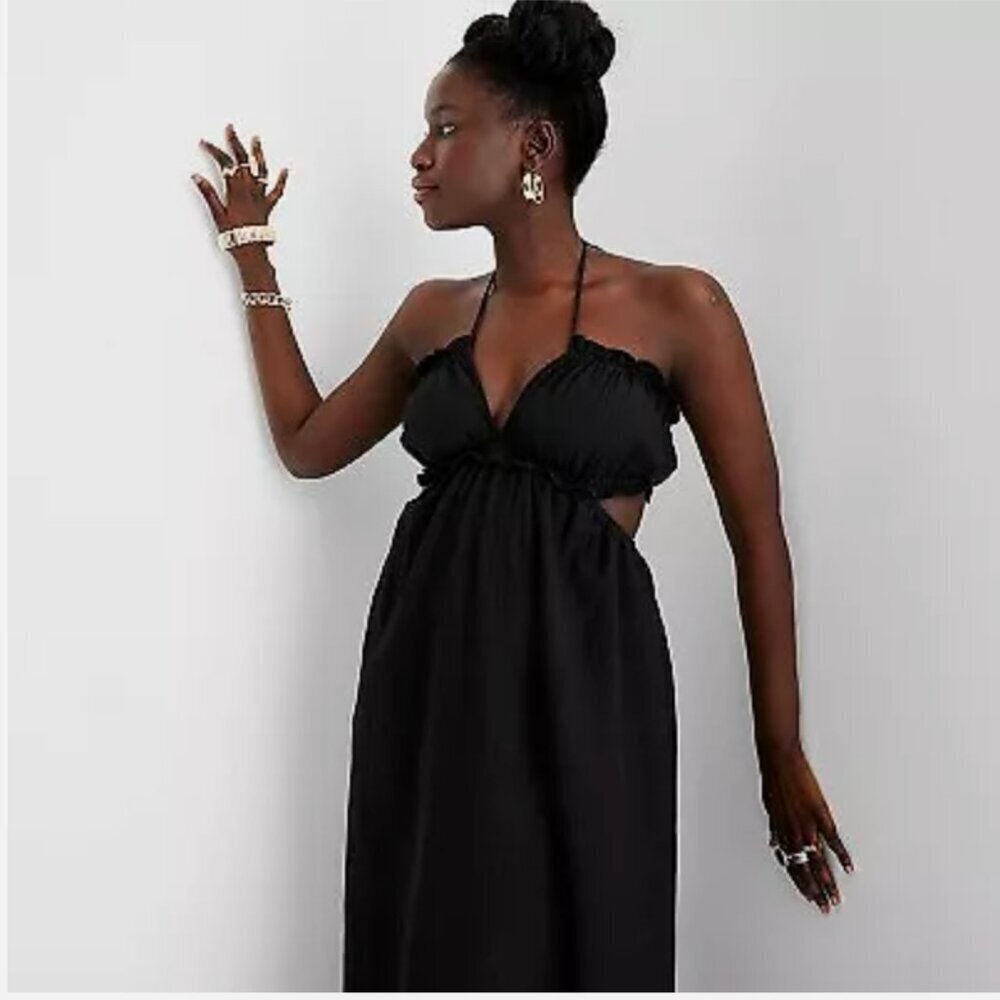 EIC - Elegant Black Midi Dress - Picture 2 of 7